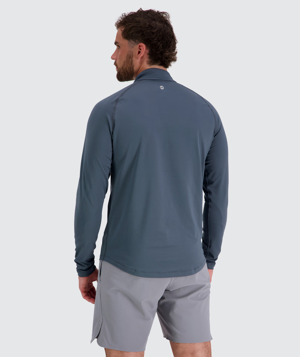 Men's light and sporty half-zip, Model 179 cm / size L#color_dusty-navy