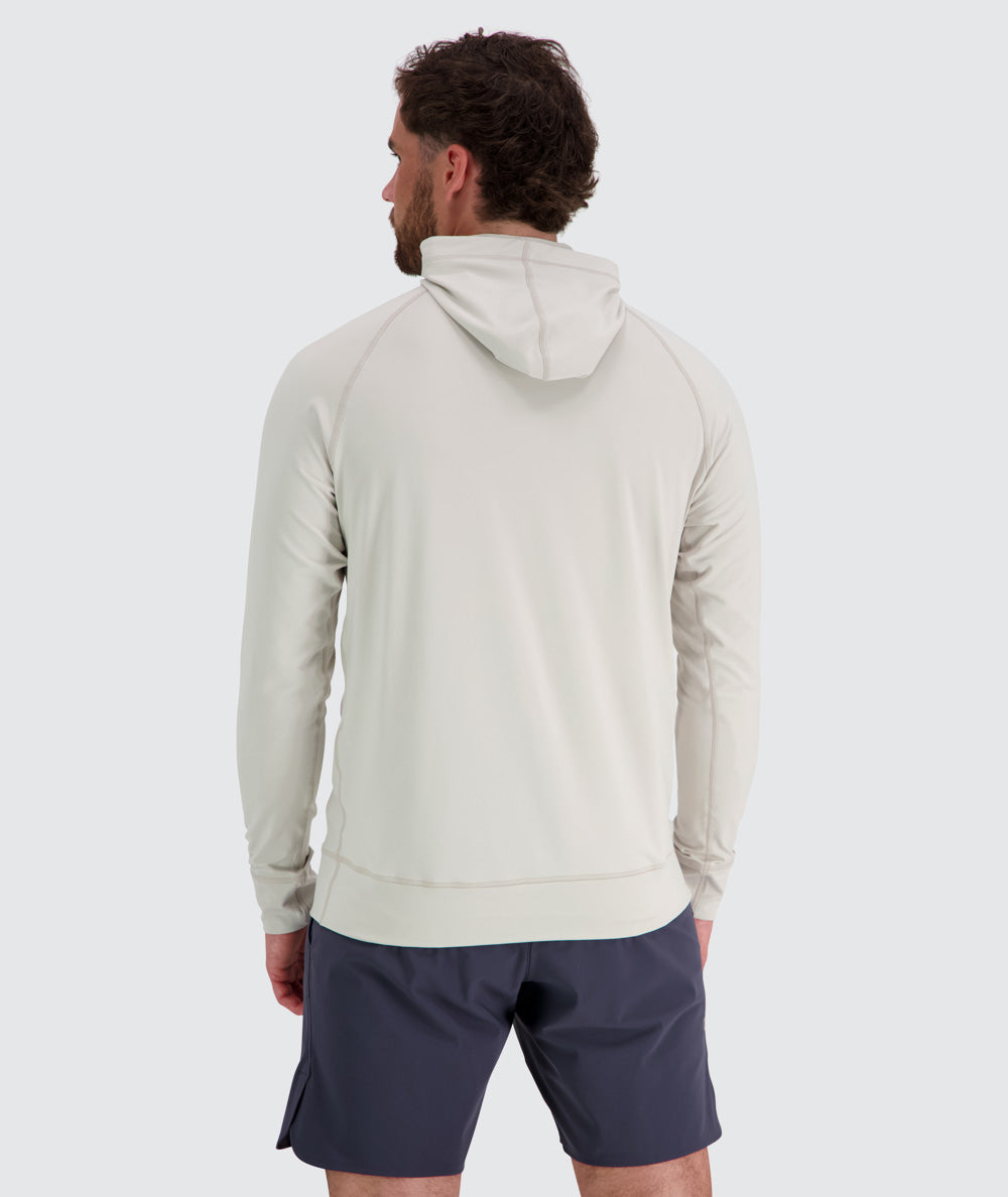 Men's hoodie for training, Model 179 cm / size L#color_fog