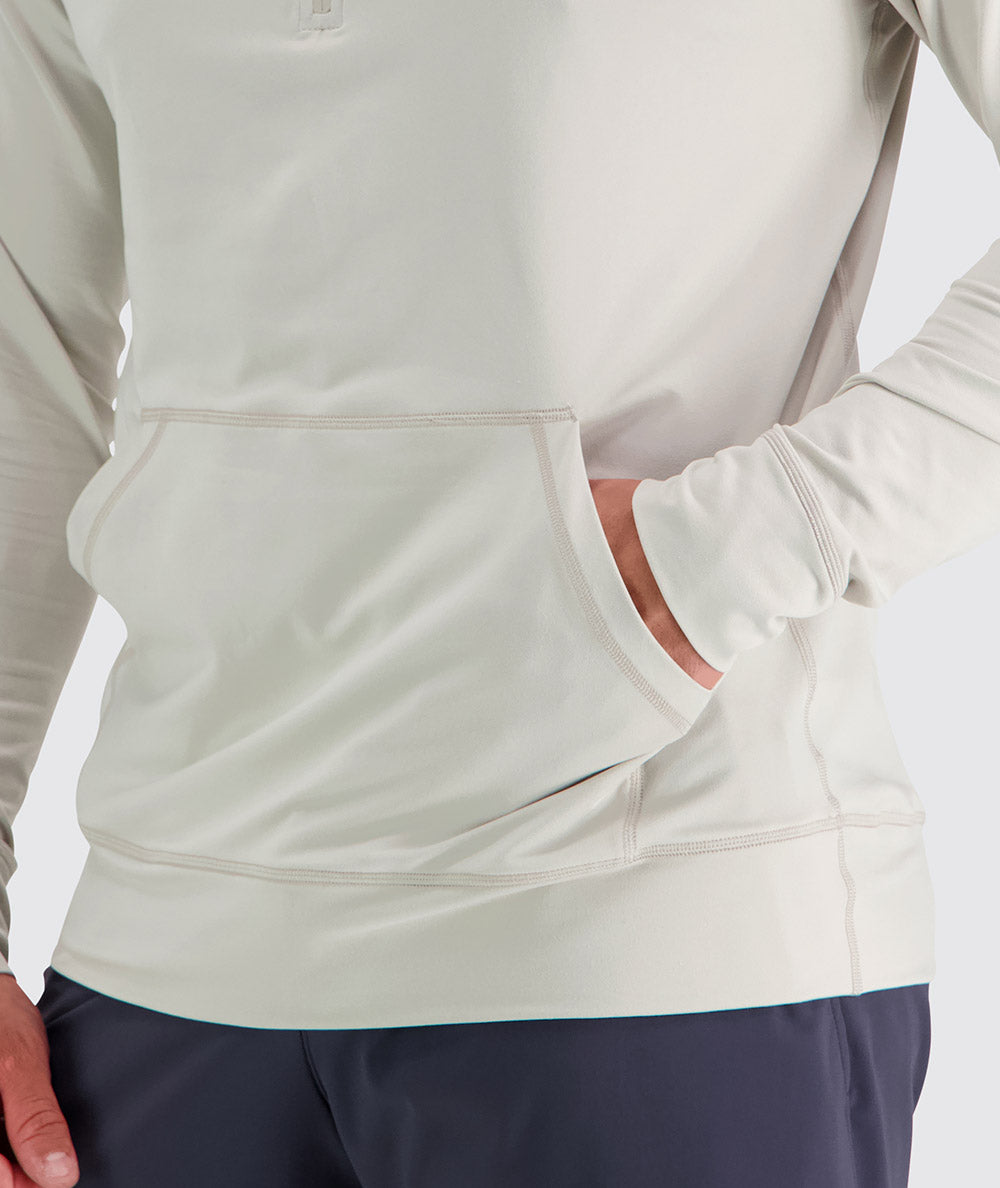 Men's hoodie for training, Model 179 cm / size L#color_fog