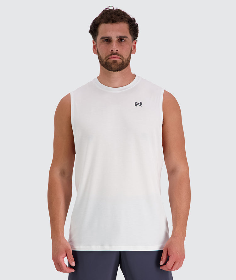 Best training muscle tank for men, Model 179 cm / size L#color_white